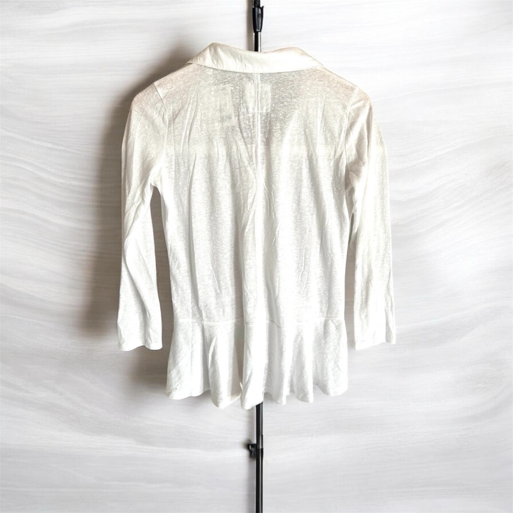 🎉Abercrombie and Fitch White Peplum Shirt S - Picture 2 of 9